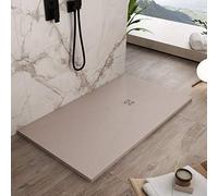 Essence ArredoBagno Receveur de douche résine 180 x 100 cm - Effet pierre antidérapante avec GELCOAT - Modèle Rome Sable - Grille et bonde inclus