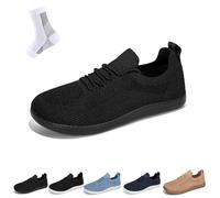 Essence Chaussures pour homme et femme Chaussures hybrides Force et confort Chaussures plates pieds nus, Noir A, 36 EU