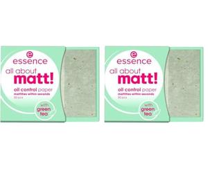 essence Cosmetics All About Matte Lot de 100 feuilles de papier contrôle d'huile avec thé vert et sébum