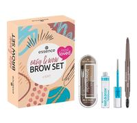 essence cosmetics easy & WOW Lot de 3 kits de maquillage pour les sourcils - Végétalien - Sans particules de microplastique - Sans parfum