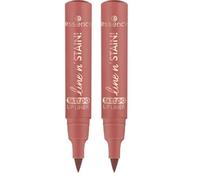 Essence Cosmetics essence line n' STAIN, TATTOO LIP LINER crayon à lèvres, longue durée, mettant en valeur l'oeil, effet colorant, intense en couleurs (2.5ml) (Lot de 2)
