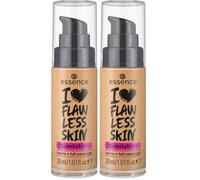 Essence Cosmetics I LOVE FLAWLESS SKIN foundation fond de teint, longue durée, matifiant, résultat instantané, mat (30ml) (Lot de 2)