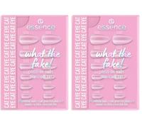 Essence Cosmetics Kit de Manucure What The Fake! Press-On Nails, Longue Durée, Fixant, Séchage Rapide, Brillant, Intense en Couleurs (28Pcs) (Lot de 2)