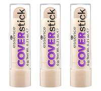 essence COVERSTICK Lot de 3 correcteurs n° 20, sable mat, nude, pour peaux mixtes, correcteur de couleur, matifiant, végétalien, sans huile, sans parfum, 3 x 6 g