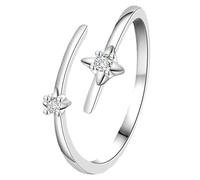 Essence de calendula de style quatre étoiles - Design ouvert réglable avec des accents d'étoiles étincelants pour tous les jours et les loisirs, Einheitsgröße, Cuivre, Pas de pierre précieuse