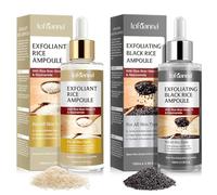 Essence de gommage au riz et au riz noir 200 ml - Exfoliant doux pour le visage pour une peau lisse et éclatante - Éclaircissant, hydratant et soin végétalien K-Beauty