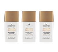 essence DROP OF sunshine BRONZING DROPS, poudre bronzante, brun, hydratante, enrichie en vitamines,sans microplastiques, lot de 3 (3 x 25 ml)