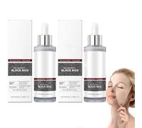 Essence éclaircissante pour le visage au riz noir, solution exfoliante à double effet en ampoule de riz, hydratation du visage, rétrécissement des pores, peau lisse et délicate