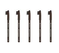 essence Eyebrow Designer Lot de 5 crayons à sourcils N° 02 marron définissant, végétalien, sans particules microplastiques, sans nanoparticules (5 x 1 g)