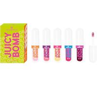 essence JUICY BOMB lip oil set 02 POUT OF PARADISE, coffret de 5 huiles à lèvres, parfum tropical, cadeau pour des lèvres éclatantes, 5×2,4ml