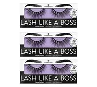essence LASH LIKE A BOSS faux cils, cils artificiels, 02, noir, longue tenue, volumateur, sans nanoparticules, sans parfum, lot de 3 (3x1 paire)