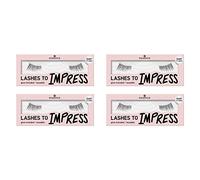 essence LASHES TO IMPRESS - faux cils, 03, cils artificiels, noir, lot de 4