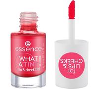 essence WHAT A TINT! blush liquide et brillant à lèvres teinte 02 Coral Sunset 4.9 ml