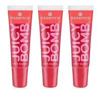 Essence - Lot de 3 Gloss à Lèvres Juicy Bomb Shiny Lipgloss - 104 Poppin' Pomegranate