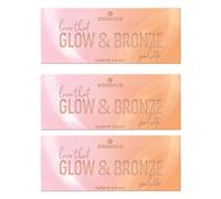 Essence Love that GLOW & BRONZE Palette de surligneurs, multicolore, 3 couleurs, définissant, hautement pigmenté, chatoyant, coloré, végétalien, sans huile, sans parfum, sans alcool, lot de 3 (3 x 16
