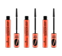 essence maximum DEFINITION mascara, Wimperntusche, mit flexiblem Pinsel, Nr. 01, schwarz, definierend, verlängernd, volumengebend, vegan, ohne Parfüm, ohne Alkohol, 3er Pack (3 x 8ml)