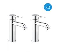 Essence Nouveau - Lot de 2 mitigeurs de lavabo chrome (23590001-DUO)