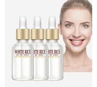Essence pour la peau de riz blanc, exfoliant au riz, sérum rétrécissant les pores, hydratation profonde et hydratante, traitement éclaircissant la peau en cas de matité, de sécheresse (3 pièces)