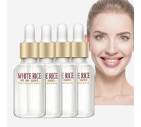 Essence pour la peau de riz blanc, exfoliant au riz, sérum rétrécissant les pores, hydratation profonde et hydratante, traitement éclaircissant la peau en cas de matité, de sécheresse (4 pièces)