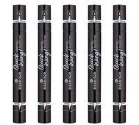 essence Quick Wing! stamp eyeliner, 01, noir, longue tenue, résultat express, hautement pigmenté, intense, couleur intense, vegan, sans huile, lot de 5 (5x3,5 ml)