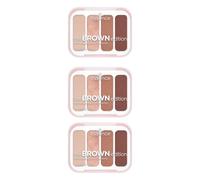 essence the BROWN Edition Mini palette de fards à paupières, multicolore, 4 couleurs, longue durée, naturel, végétalien, sans microparticules de plastique, sans nanoparticules, sans parfum, lot de 3