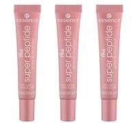 essence the super peptide glossy lip treatment Lot de 3 baumes à lèvres brillants N° 03, marron, lissant, avec vitamines, nourrissant, végétalien, sans paraben, sans particules de microplastique, sans