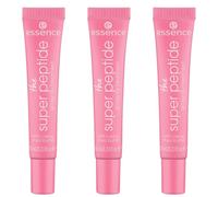 essence the super peptide glossy lip treatment Lot de 3 baumes à lèvres lisses avec vitamines, nourrissant, végétalien, sans paraben, sans particules de microplastique, sans nanoparticules (3 x 10 ml)