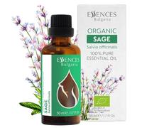 Essences Bulgaria Huile Essentielle de Sauge Bio 50ml | Salvia officinalis | 100% Pur et Naturel | Non Dilué | Grade Thérapeutique | Ferme Familiale | Distillé à la Vapeur | Non-OGM | Végétalien