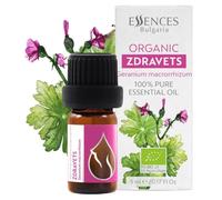 Essences Bulgaria Huile Essentielle Zdravets Bio 5 ml | Geranium macrorrhizum | 100% Pur et Naturel | Non Dilué | Qualité Thérapeutique | Ferme Familiale | Distillé à la Vapeur | Non-OGM | Végétalien
