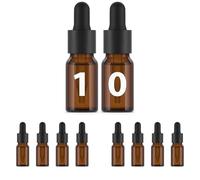 Essenciales Lot de 10 flacons doseurs rechargeables de 10 ml avec pipette pour aromathérapie, laboratoire, pharmacie, style pharmaceutique, huiles parfumées