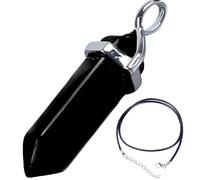 Essenciales, Pendentif en obsidienne noire - Pierre de protection énergétique naturelle - Comprend un fond de pierre énergétique et de la lavande