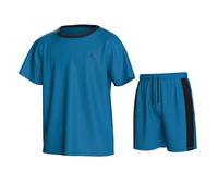 Essenclo Boys Athletic Clothing Sets Ensembles-de-vêtements-Shorts, Turquoise, 7-8 (Lot de 2) Garçon