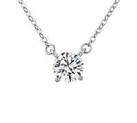 Essens - Collier SOLITAIRE - Joaillerie Prestige - Oxydes de Zirconium et Argent Massif 925 Millièmes - Bijou femme
