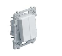 Hager Bouton poussoir double Essensya WE044 10 A inverseur 1O+1F blanc