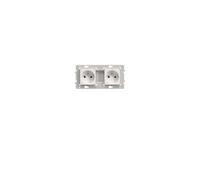 Hager Prise double Essensya WE122 2 pôles + terre 16 A 250 V IP21D Blanc