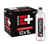 Essentia Water Bouteille pure, 99,9%, infusée avec des électrolytes pour un goût lisse, pH 9,5 ou plus, 12 bouteilles de 1 litre