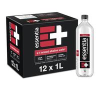 Essentia Water Bouteille pure, 99,9%, infusée avec des électrolytes pour un goût lisse, pH 9,5 ou plus, 12 bouteilles de 1 litre