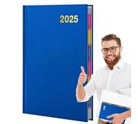 Essential Business Diary 2025 Agenda A4 à une page avec couverture rigide en grain de cuir | Carnet de notes réglementé Withs Papier épais de qualité supérieure, Journal universitaire, 20,3 × 5,7