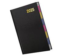 Essential Business Diary 2025 Agenda A4 à une page avec couverture rigide en grain de cuir | Carnet de notes réglementé Withs Papier épais de qualité supérieure, Journal universitaire, 20,3 × 5,7