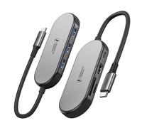 Essential Cables Adaptateur multiport USB-C 7 en 1, HDMI 4K, charge rapide PD 100 W, transfert de données 5 Gbit/s, lecteur de carte SD/TF, alliage d'aluminium, compatible avec MacBook, HP, Dell, iPad