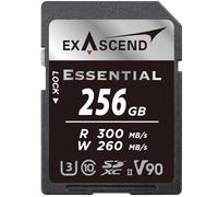 Essential Carte mémoire SDXC UHS-II V90 300 Mo/s 256 Go Qualité cinéma 8K UHD jusqu'à 260 Mo/s Vitesse d'écriture, 300 Mo/s en lecture UHS-II, Classe 10, U3, V90 Carte mémoire SD pour appareil photo