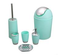 Essential Ensemble de salle de bain 6 pièces conçu pour plus de commodité et de style, surfaces faciles à nettoyer, pour espaces de salle de bain modernes (vert menthe)