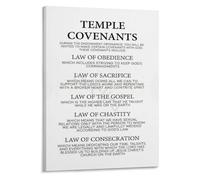 Essential LDS Doctrines & Temple Guide, Unframed Canvas Poster, for Melchizedek Priesthood, Relief Society, Study(Framed,08x12inch(20x30cm))