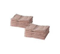 TODAY Lot de 10 Serviettes de Toilette 50x90 cm 100% Coton Rose des sables