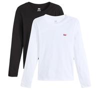 Essential Ls Tee Lot de 2 t-Shirts Blanc, Lot de 2 t-Shirts White + &, XS