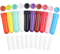 Essential Oil Inhaler 30pcs Inhaler Tubes With Wicks,10 Colors Empty Plastic Tubes Essential Oil Tubes Reusable Nasal Inhaler Tubes For Aromatherapy