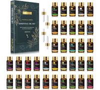 Essential Oil Kit 35 X 5 Ml,Essential Oil For Diffuser,Pure Natural Lavender Oil,Eucalyptus,Peppermint,Vanilla,Lemon,Rose,Lemongrass,Tee Tree,Sandalwood,Cedar