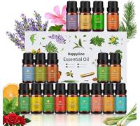 Essential Oils 18 X 10 Ml For Tea Tree Diffuser Lavender Eucalyptus Incense Lemongrass Rosemary Orange Mint Lemon Bergamot Ylang-Ylang Chamomile Rose Sage Etc