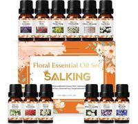 Essential Oils For Diffusers,Lavender,Rose,Ylang Ylang,Gardenia,Chamomile,Jasmine,Geranium,Neroli,Campanula,Freesia,White Camellia,Cherry Blossom,12 X 10 Ml