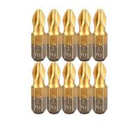 Essential PH2Cross Head Drill Lot de 10 embouts de tournevis en acier pour matériaux de projet diverses applications équipement professionnel